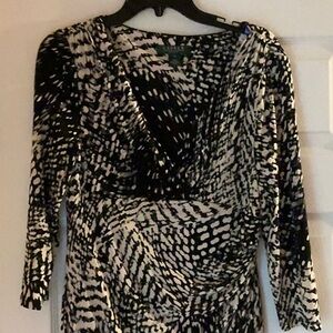Lauren Ralph Lauren Faux Wrap Sheath Dress Size 10 Snakeskin Print